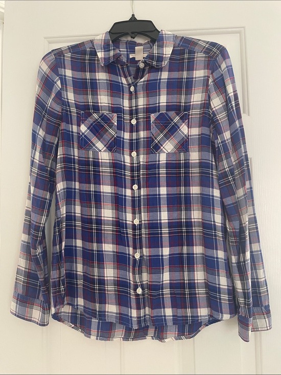 Caslon Tops - Caslon Blue White Red Plaid Button-Down Shirt